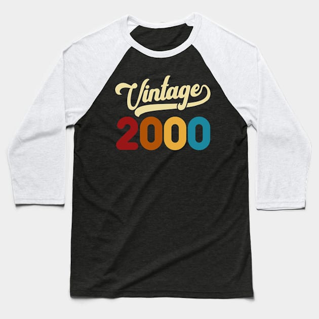 2000 Vintage Gift 20th Birthday Retro Style Baseball T-Shirt by Kimko